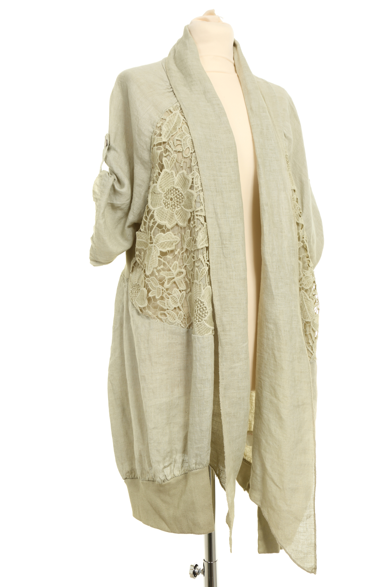 Gorgeous New season Italian linen plus size Jacket with lace trim ...